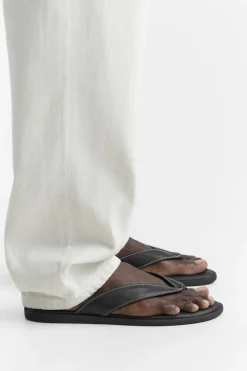 Sale SANDALIA PIEL PESPUNTES Hombre Zapatos