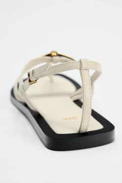 New SANDALIA PLANA ADORNO Mujer Zapatos