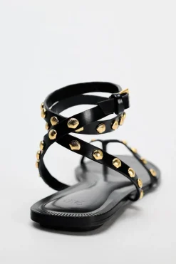 Fashion SANDALIA PLANA ADORNOS Mujer Zapatos