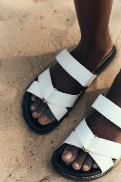 New SANDALIA PLANA CONTRASTES Mujer Zapatos