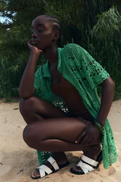 New SANDALIA PLANA CONTRASTES Mujer Zapatos