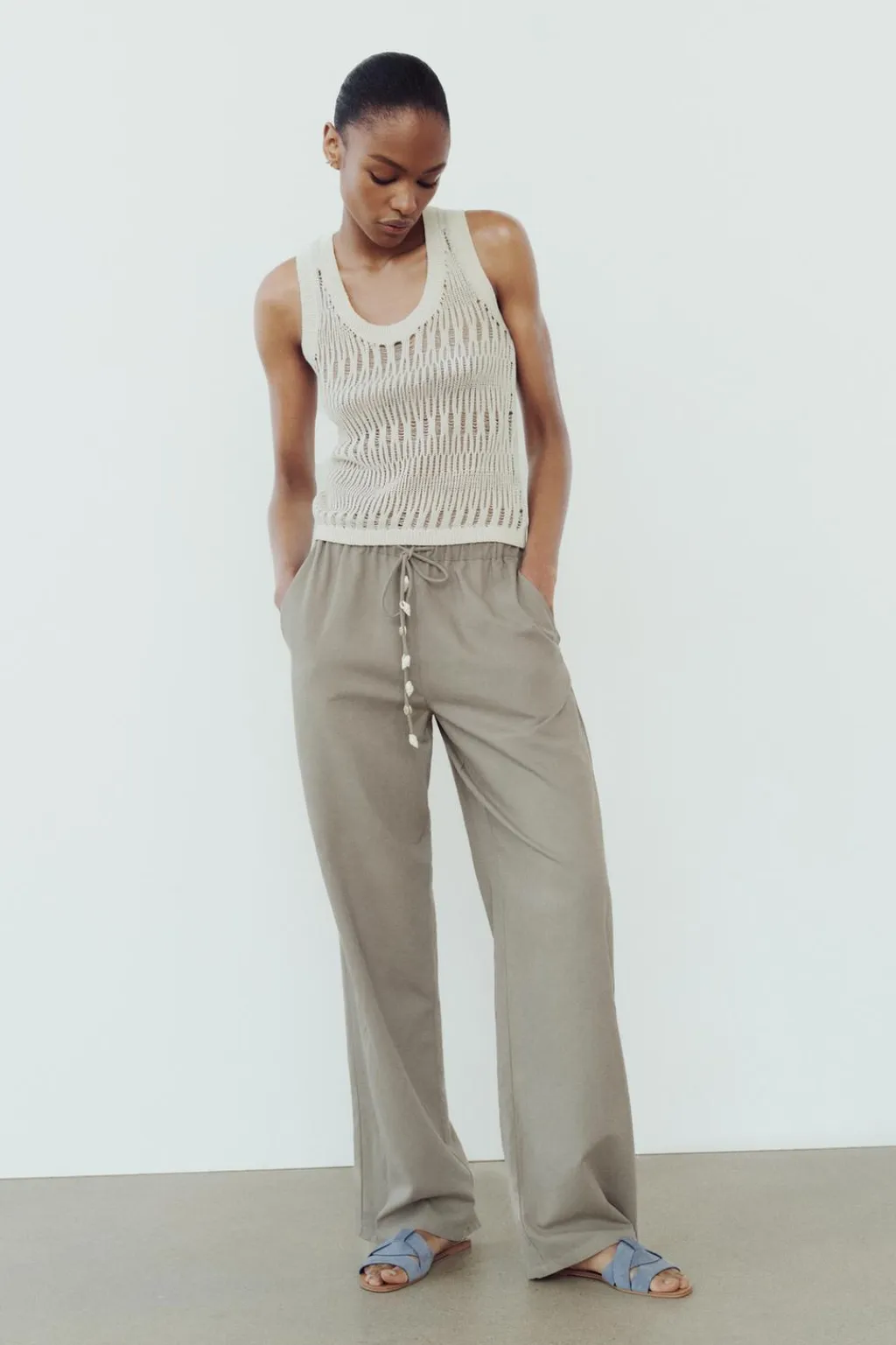 Clearance SANDALIA PLANA PIEL CRUZADA Mujer Zapatos