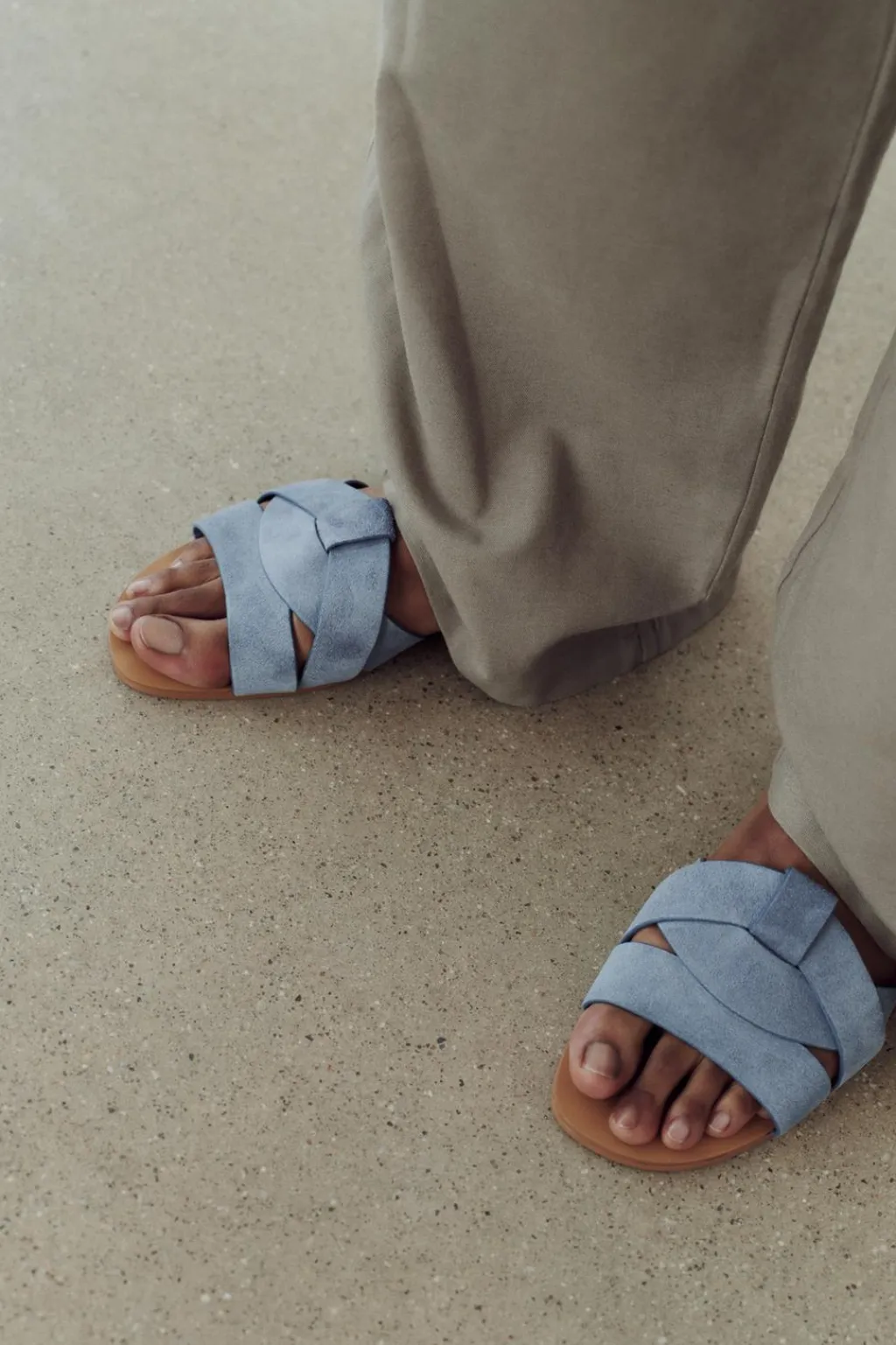 Clearance SANDALIA PLANA PIEL CRUZADA Mujer Zapatos