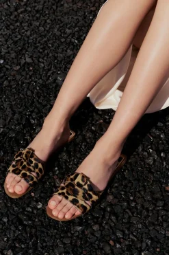 Online SANDALIA PLANA PIEL ESTAMPADO ANIMAL Mujer Zapatos