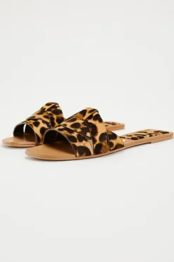 Online SANDALIA PLANA PIEL ESTAMPADO ANIMAL Mujer Zapatos