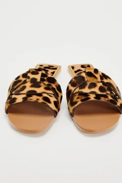 Online SANDALIA PLANA PIEL ESTAMPADO ANIMAL Mujer Zapatos