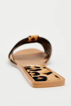 Online SANDALIA PLANA PIEL ESTAMPADO ANIMAL Mujer Zapatos