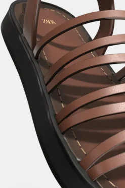 Discount SANDALIA PLANA PIEL TIRAS Mujer Zapatos