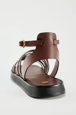 Discount SANDALIA PLANA PIEL TIRAS Mujer Zapatos