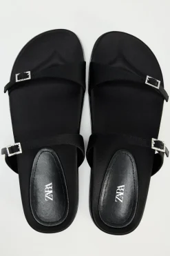 Clearance SANDALIA PLANA SATINADA Mujer Zapatos