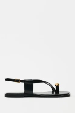 Discount SANDALIA PLANA TIRAS ADORNO METÁLICO Mujer Zapatos