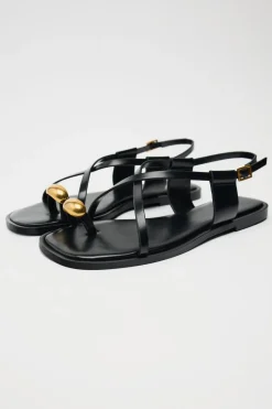 Discount SANDALIA PLANA TIRAS ADORNO METÁLICO Mujer Zapatos