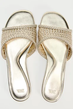 Online SANDALIA PLANA TRENZADA METALIZADA Mujer Zapatos