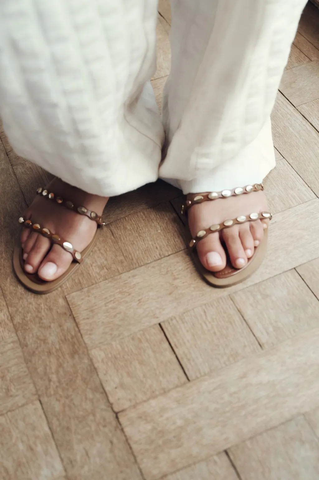 Fashion SANDALIA PLANA TRIPLE TIRA Mujer Zapatos