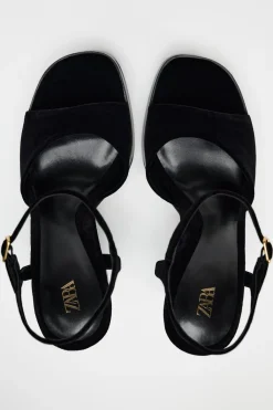 Best SANDALIA PLATAFORMA EFECTO TERCIOPELO Mujer Zapatos