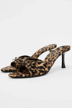 New SANDALIA TACÓN ESTAMPADO ANIMAL Mujer Zapatos