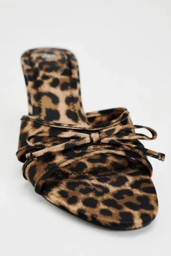 New SANDALIA TACÓN ESTAMPADO ANIMAL Mujer Zapatos