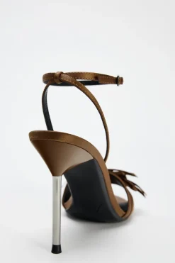 New SANDALIA TACÓN METALIZADO Mujer Zapatos