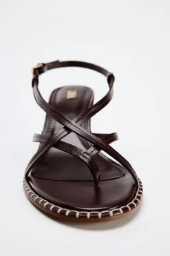 Online SANDALIA TACÓN PIEL PESPUNTE Mujer Zapatos