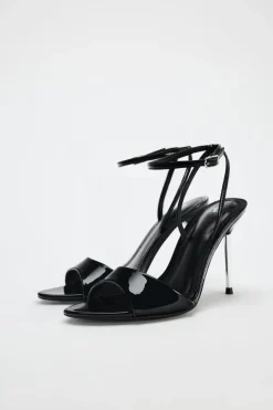 New SANDALIA TIRA TACÓN METALIZADO Mujer Zapatos