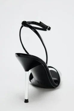 New SANDALIA TIRA TACÓN METALIZADO Mujer Zapatos