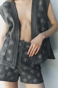 Discount SHORTS BORDADOS CON LINO ZW COLLECTION Mujer Faldas / Shorts