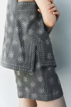 Discount SHORTS BORDADOS CON LINO ZW COLLECTION Mujer Faldas / Shorts