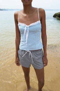 Discount SHORTS CUADRO VICHY LAZO Mujer Faldas / Shorts