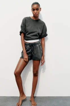 Sale SHORTS FELPA EFECTO LAVADO Mujer Faldas / Shorts