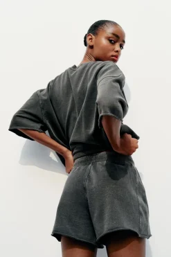 Sale SHORTS FELPA EFECTO LAVADO Mujer Faldas / Shorts