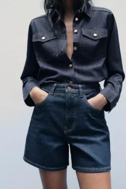 Fashion SHORTS Z1975 DENIM MOM SHORT TIRO ALTO Mujer Faldas / Shorts