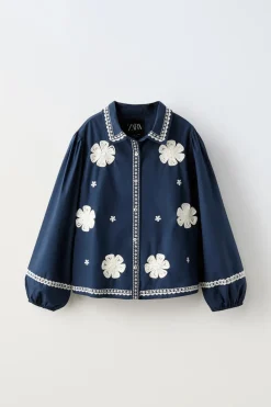 Niños ZARA 6 - 14 Años·Abrigos|6 - 14 Años·Total Look<SOBRECAMISA BORDADOS CONTRASTE