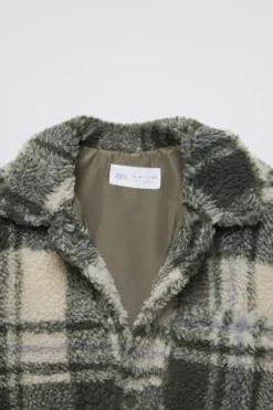 Niños ZARA 6 - 14 Años·Camisas / Sobrecamisas<SOBRECAMISA BORREGUILLO CUADROS