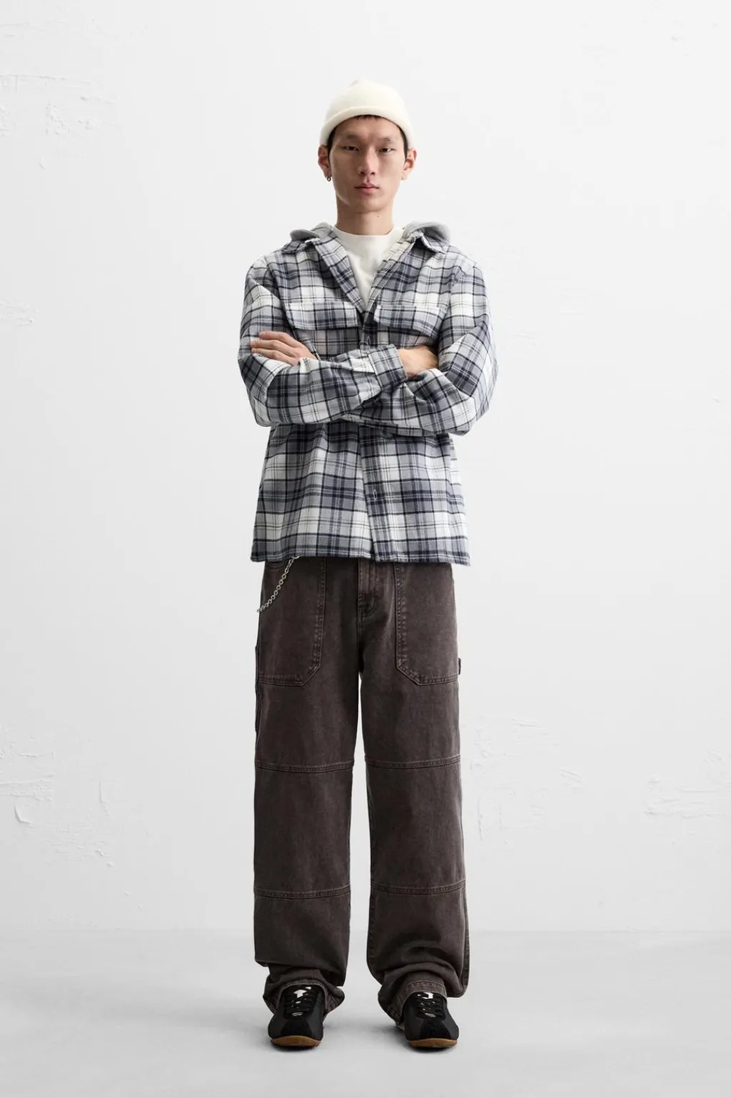 New SOBRECAMISA CAPUCHA COMBINADA Hombre Sobrecamisas