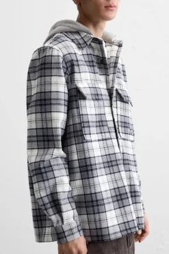 New SOBRECAMISA CAPUCHA COMBINADA Hombre Sobrecamisas