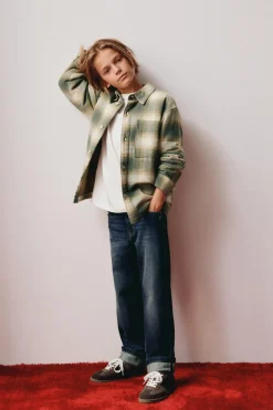 Niños ZARA 6 - 14 Años·Camisas / Sobrecamisas<SOBRECAMISA CUADROS ACOLCHADA