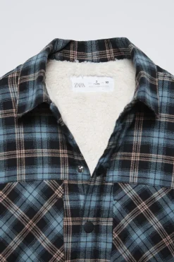 Niños ZARA 1½ - 6 Años·Camisas / Sobrecamisas<SOBRECAMISA CUADROS BORREGUILLO