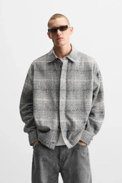 New SOBRECAMISA CUADROS EFECTO LAVADO Hombre Sobrecamisas