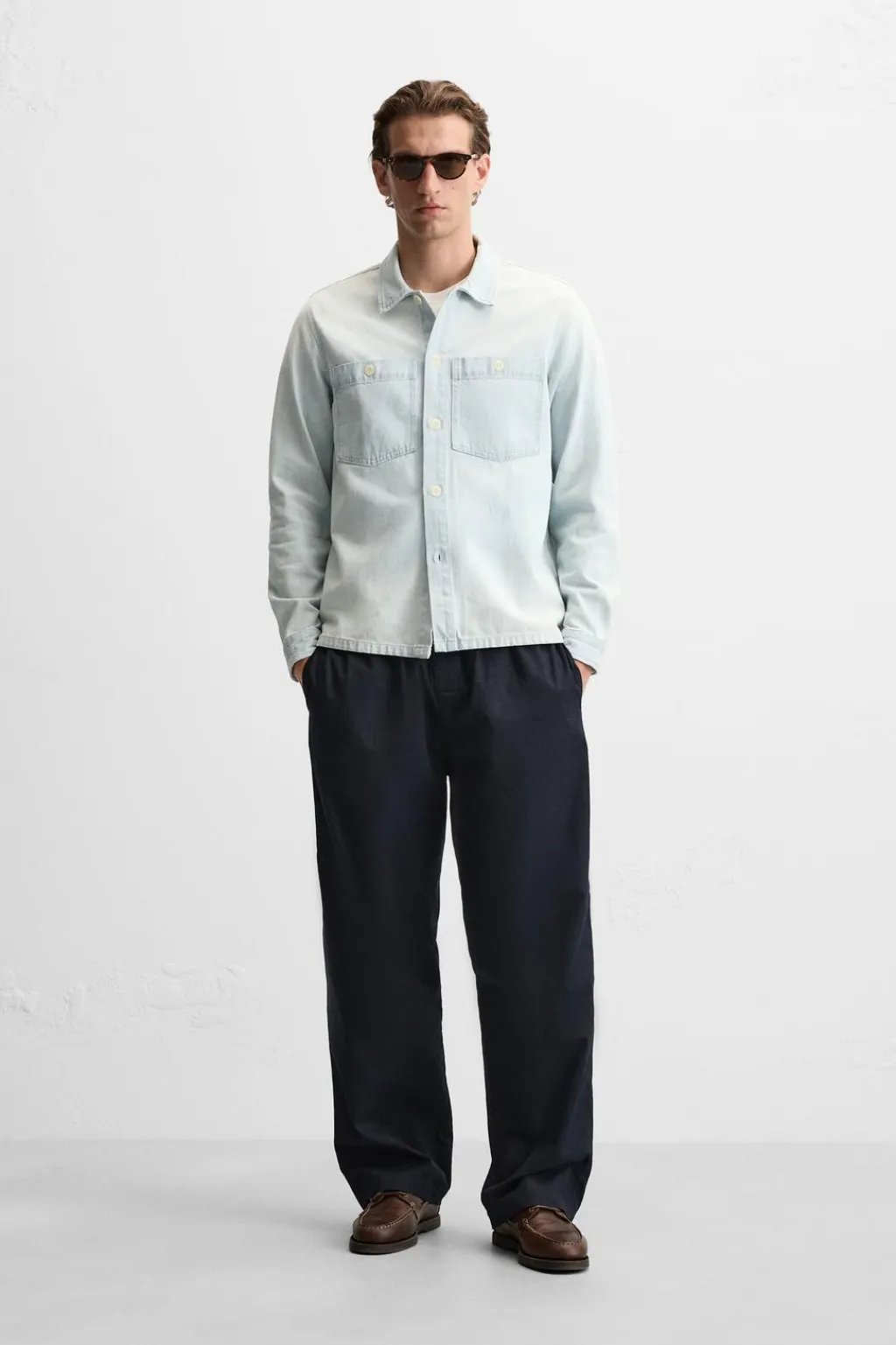 Sale SOBRECAMISA DENIM BOLSILLOS Hombre Sobrecamisas