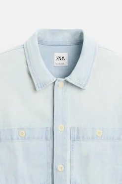 Sale SOBRECAMISA DENIM BOLSILLOS Hombre Sobrecamisas