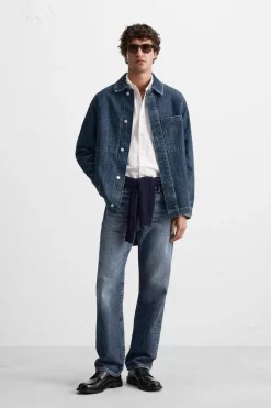 Clearance SOBRECAMISA DENIM BOLSILLOS Hombre Sobrecamisas