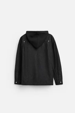 Fashion SOBRECAMISA DENIM CAPUCHA COMBINADA Hombre Sobrecamisas