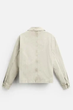 Clearance SOBRECAMISA DENIM CROPPED FIT Hombre Sobrecamisas