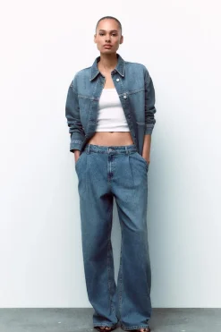 Best SOBRECAMISA DENIM TRF Mujer Chaquetas / Cazadoras