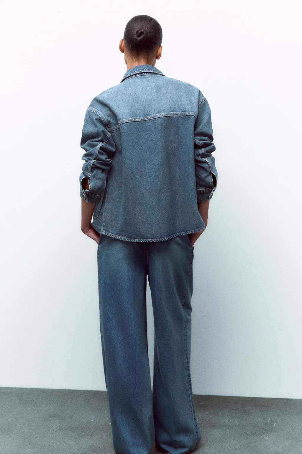 Best SOBRECAMISA DENIM TRF Mujer Chaquetas / Cazadoras