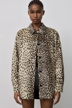 Sale SOBRECAMISA EFECTO PELO ESTAMPADO ANIMAL Mujer Chaquetas / Cazadoras