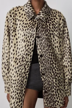 Sale SOBRECAMISA EFECTO PELO ESTAMPADO ANIMAL Mujer Chaquetas / Cazadoras
