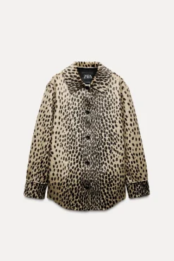 Sale SOBRECAMISA EFECTO PELO ESTAMPADO ANIMAL Mujer Chaquetas / Cazadoras