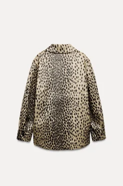 Sale SOBRECAMISA EFECTO PELO ESTAMPADO ANIMAL Mujer Chaquetas / Cazadoras
