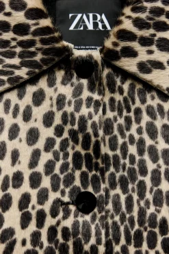 Sale SOBRECAMISA EFECTO PELO ESTAMPADO ANIMAL Mujer Chaquetas / Cazadoras